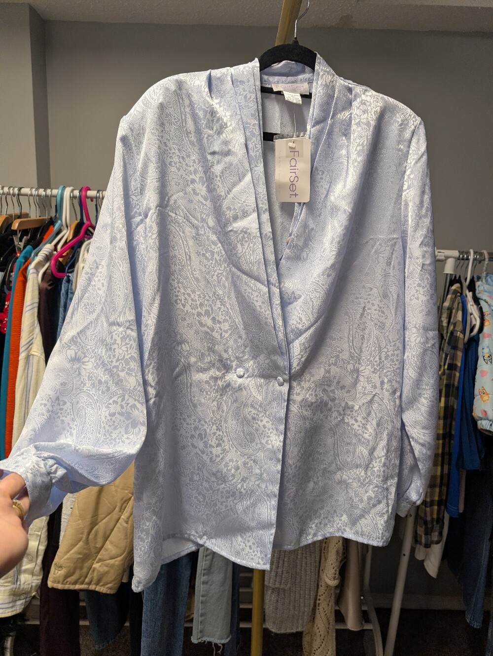 Vintage deadstock jacquard double breasted top